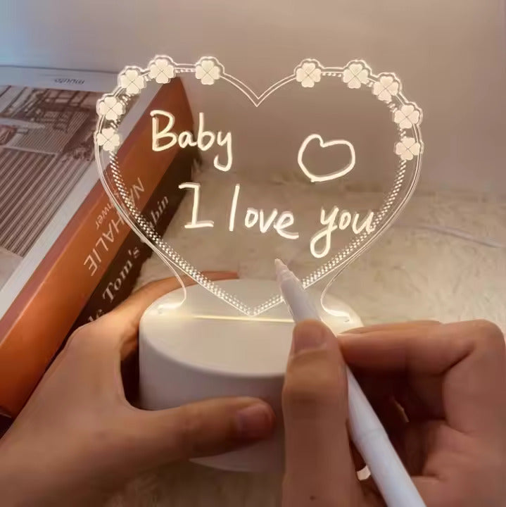3D Heart LED Message Board With Pens