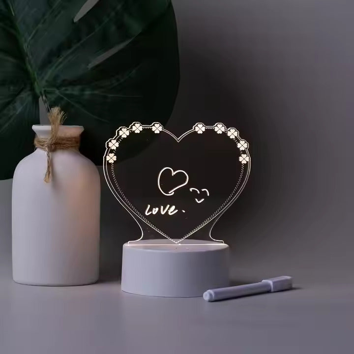 3D Heart LED Message Board With Pens