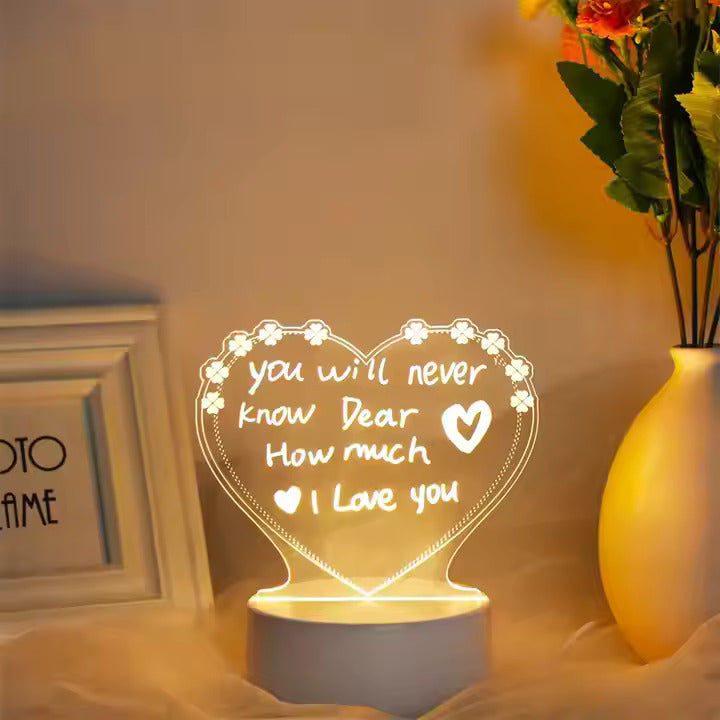 3D Heart LED Message Board With Pens